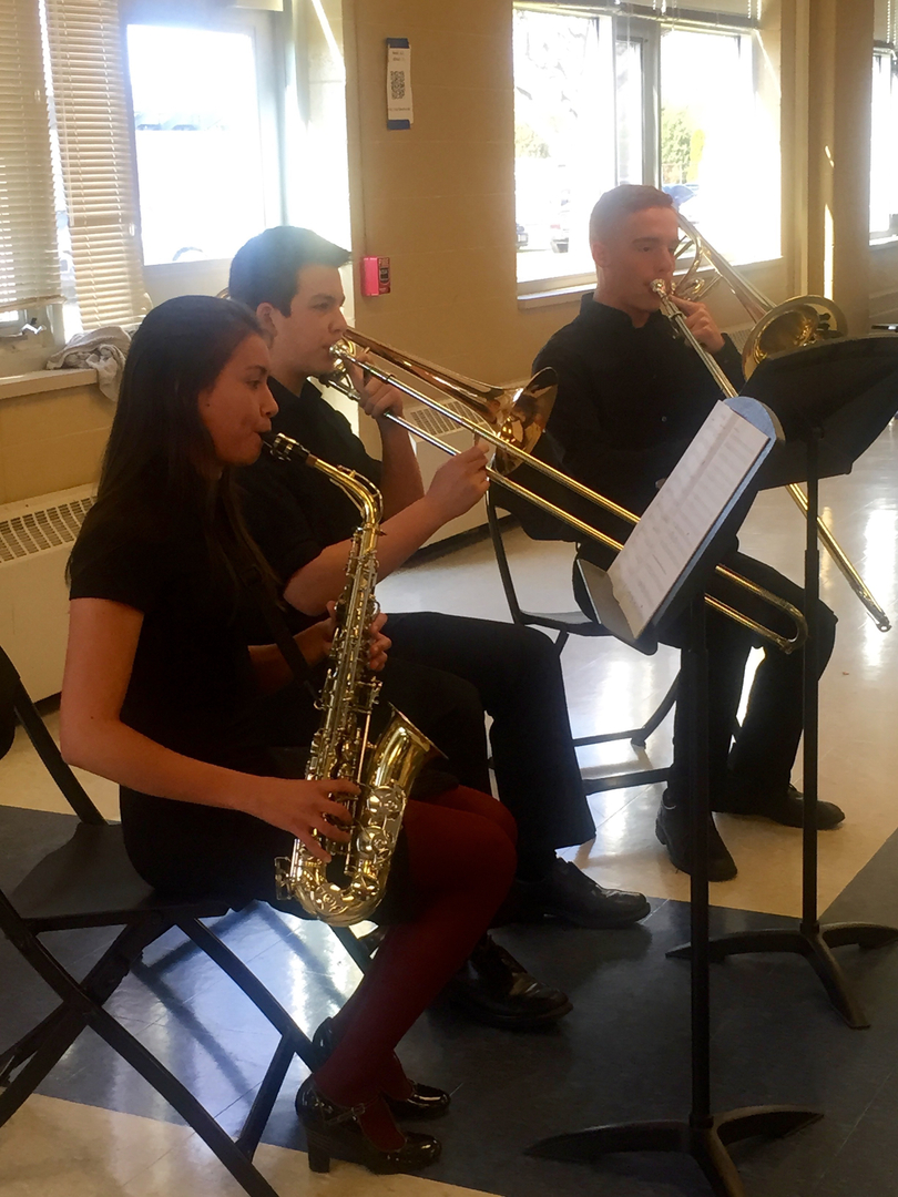 Fine arts students performing at Brookfield East